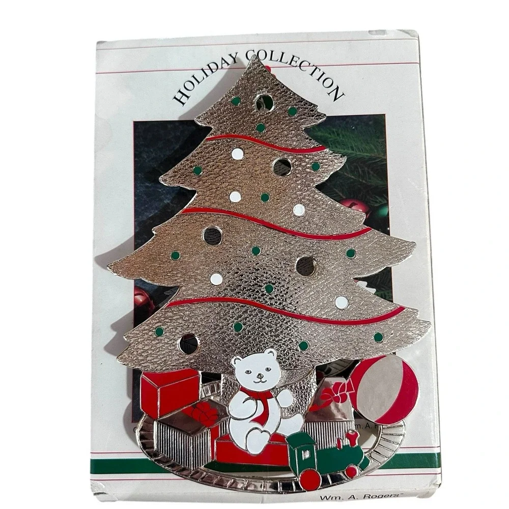 Vintage Wm‎ A Rogers Tarnish Resistant Holiday Collection Christmas Tree Trivet